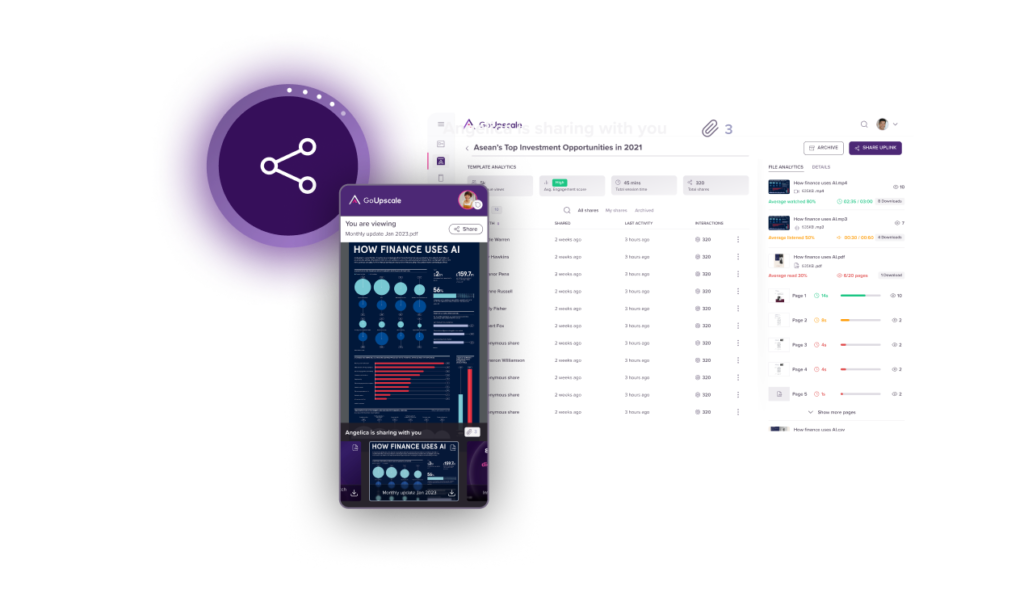 Wealth management content distribution software by GoUpscale.